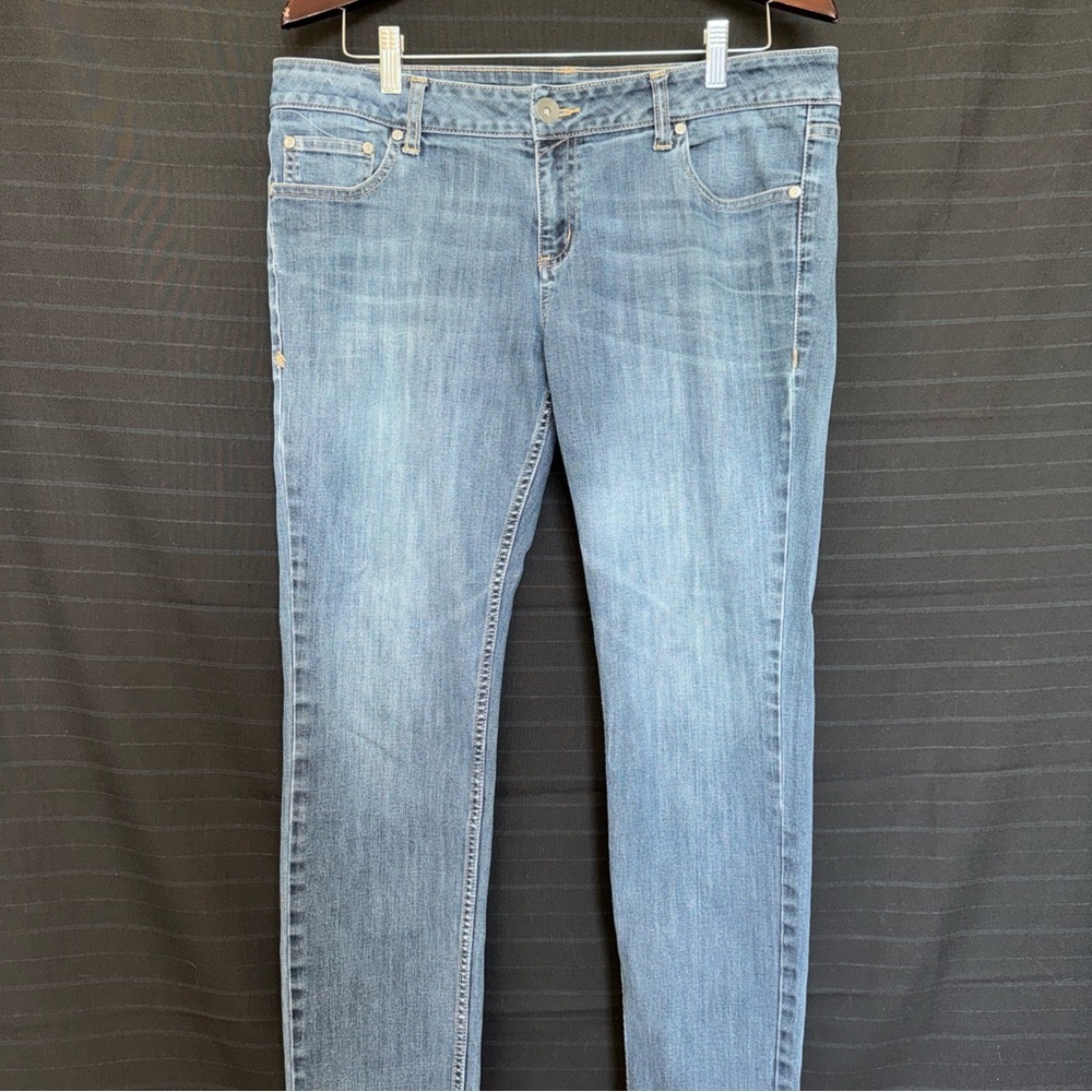 a.n.a. Jeans Womens 14P Petite High Rise Ankle Skinny Stretch Blue New Approach